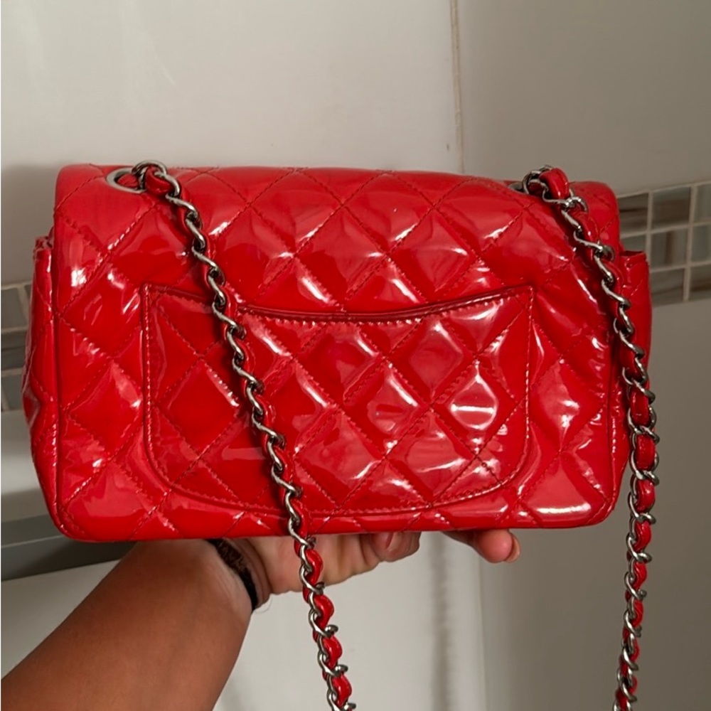 Chanel Patent Red Rectangular Mini Classic Flap - Picture 9 of 9